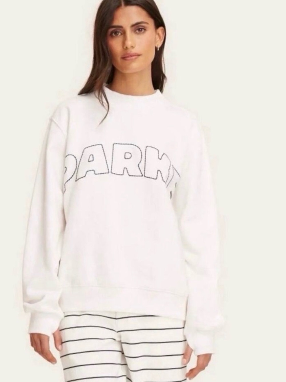 Parke x Target cream French terry cotton mockneck pullover sweatshirt NWT
